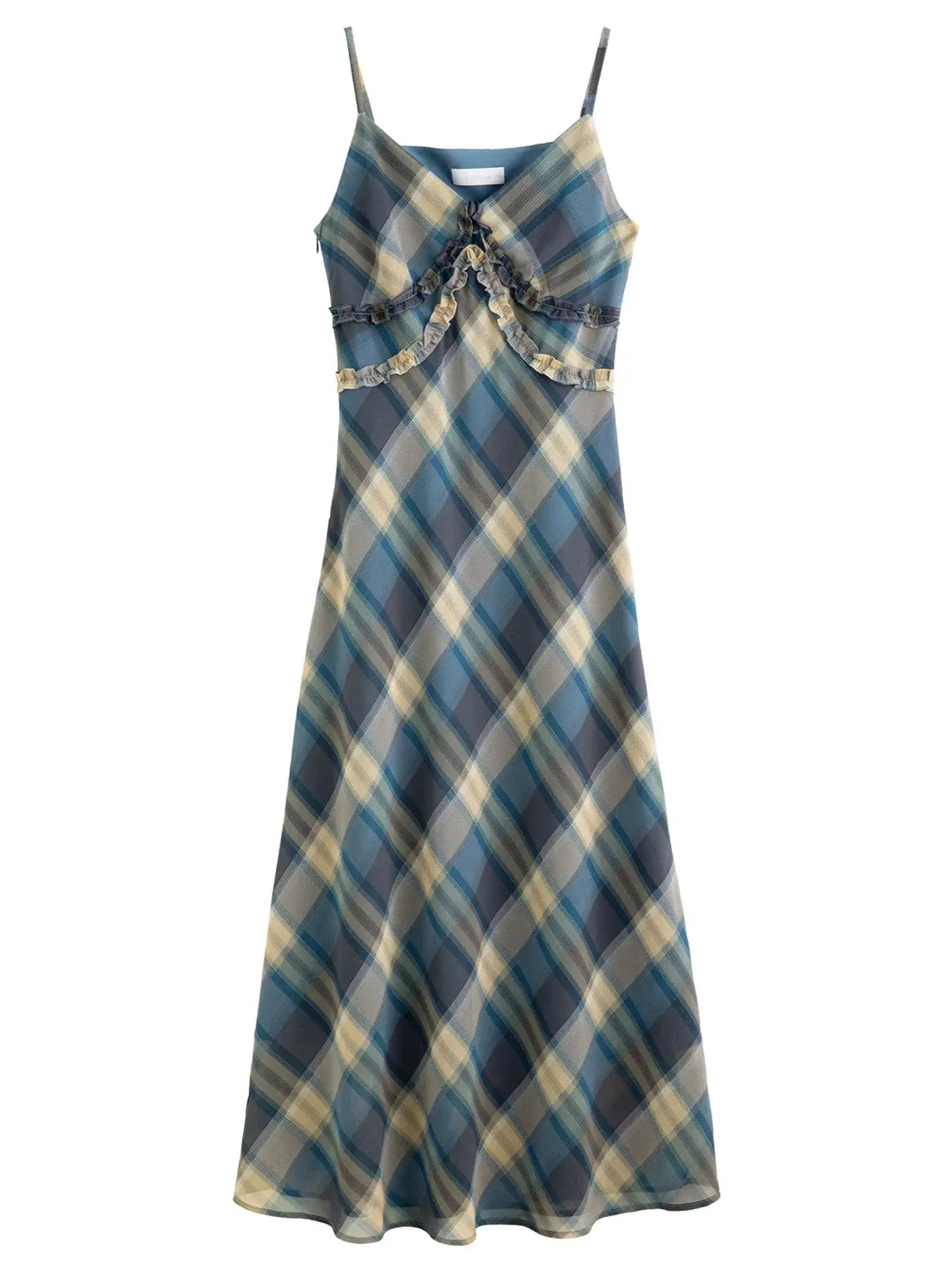 Women's Floral Checkered Maxi Dress | Elegant A-Line Style LORAN STORE