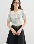 Plus Size Striped Short-Sleeved Top"