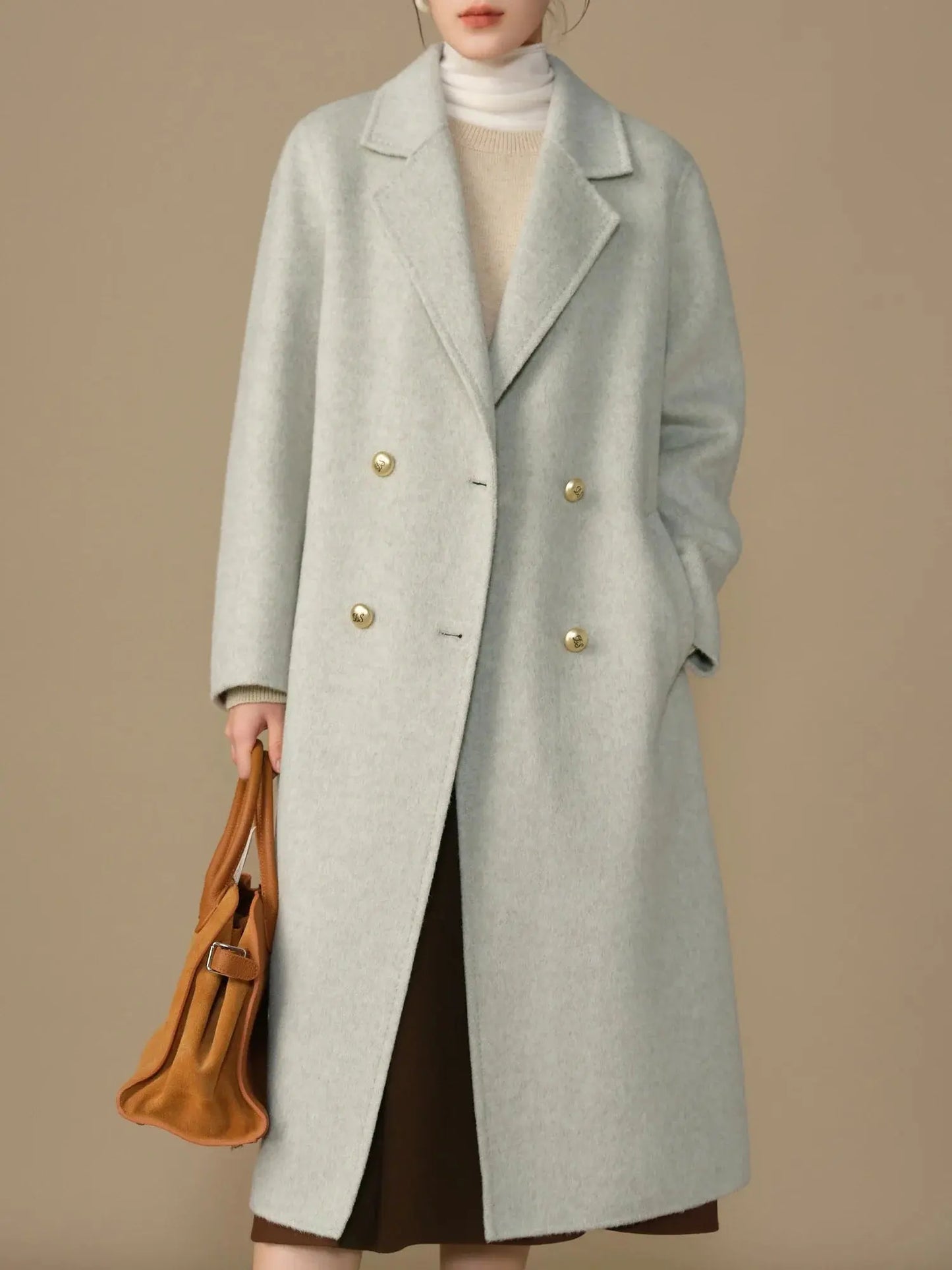 Luxury Casual Textured Woolen Coat with Fur Detail - Loran