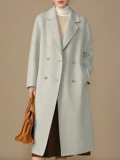 Luxury Casual Textured Woolen Coat with Fur Detail - Loran