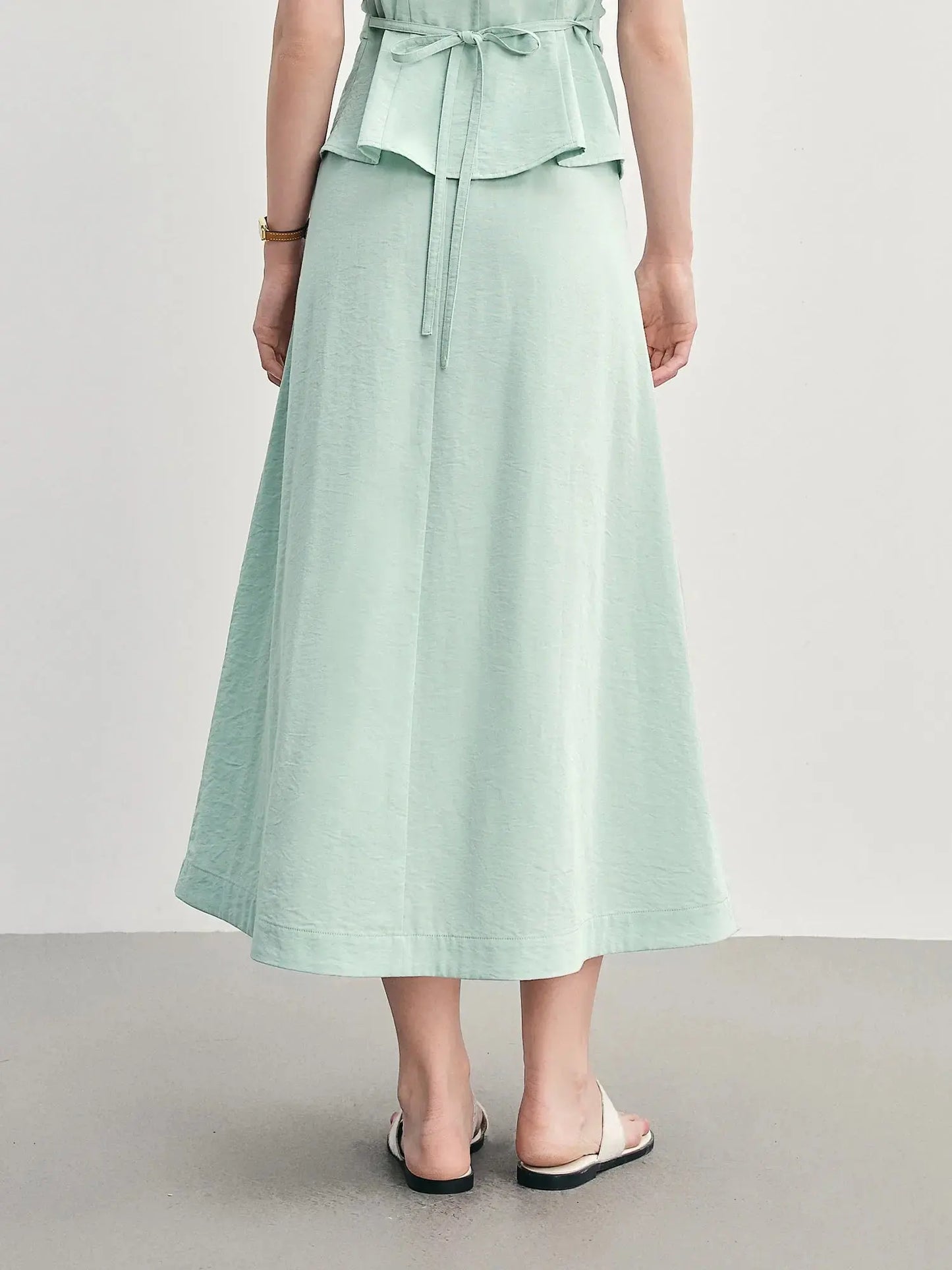 Pleated Short-Sleeve Shirt + Slim Skirt for Summer. - Loran