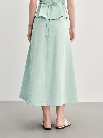 Summer Commuter Suit Pleated Shirt & Slim Skirt Set Loran