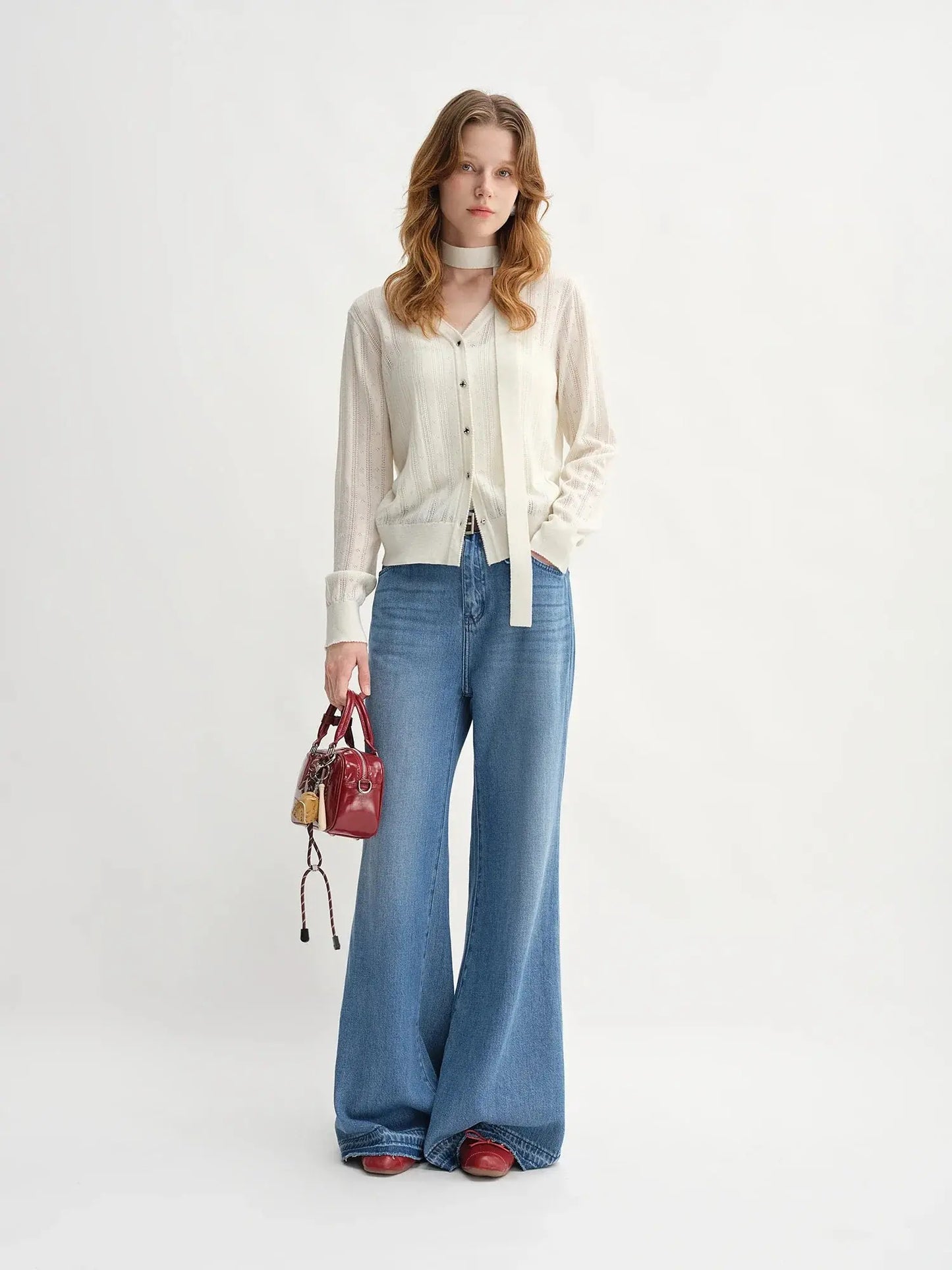 Detachable Bow & Lace Knit Cardigan for Women LORAN STORE