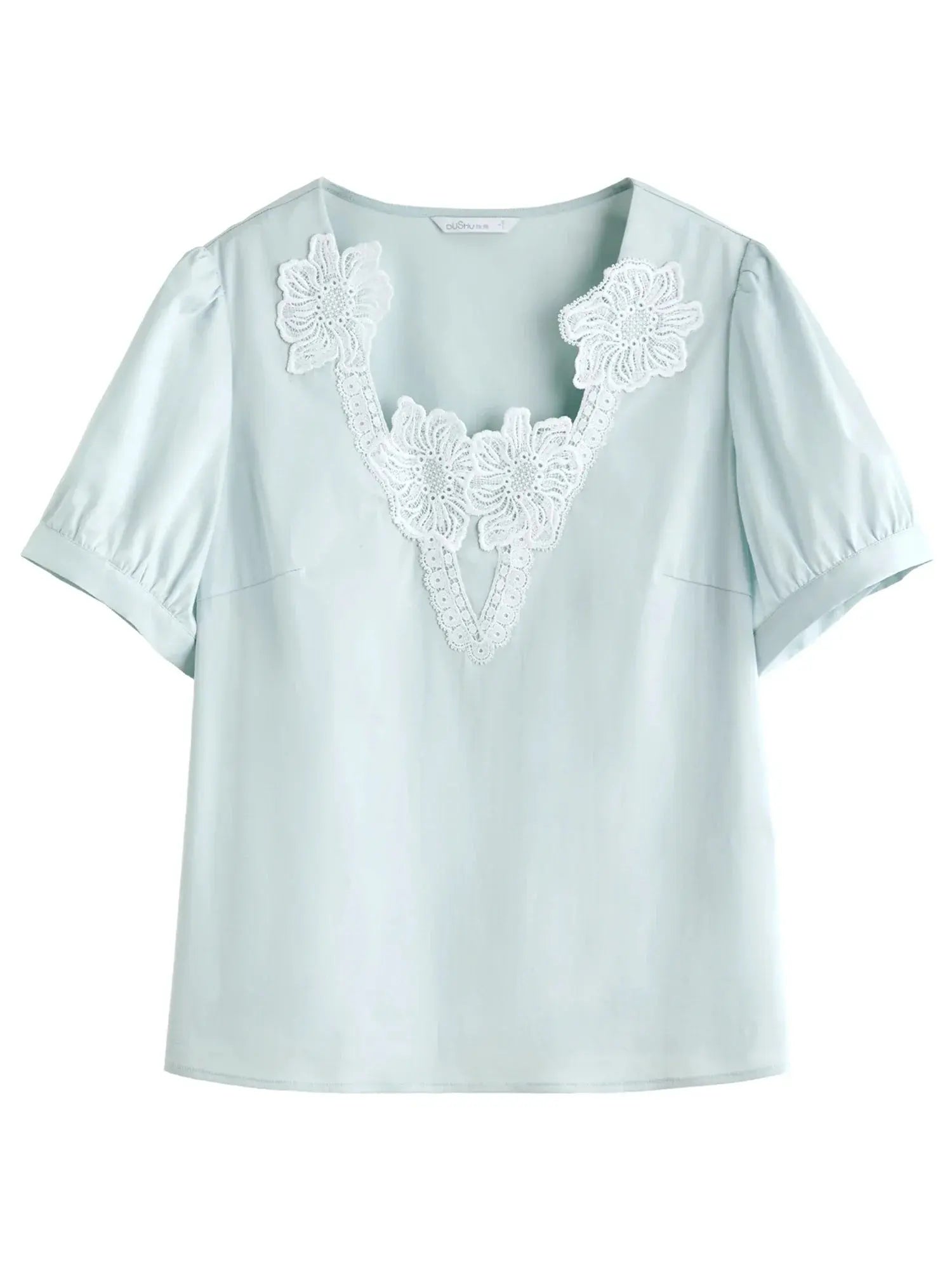 Embroidered Short Sleeve Plus Size Top - Loran
