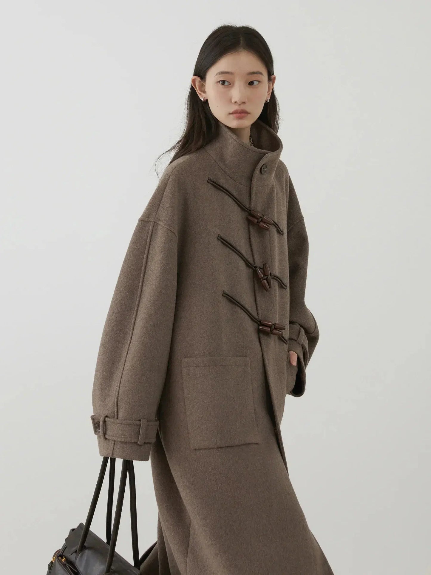 Women's Retro Wool Overcoat: Loose Fit Korean Winter Style - Loran
