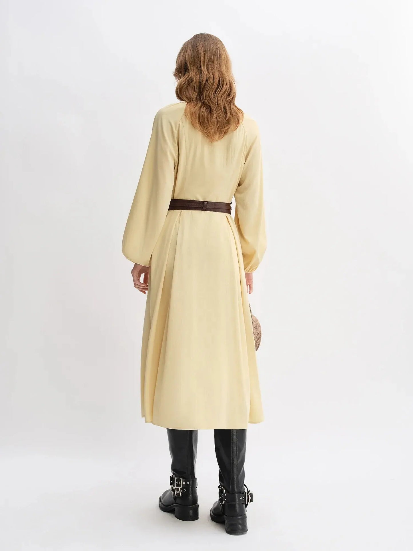 Plus Size Autumn Color-Block Oversized Dress - Loran