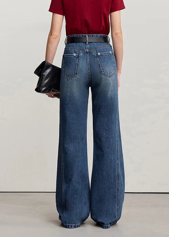 Amii Women's Jeans 2026 Spring New Casual Cotton Denim Flared Long Pants Retro Loose Commuter Versatile Woman Trousers 12651025 Loran
