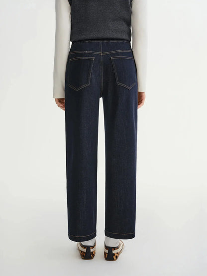 Women's Plus Size Comfort Straight Leg Denim Trousers - Loran