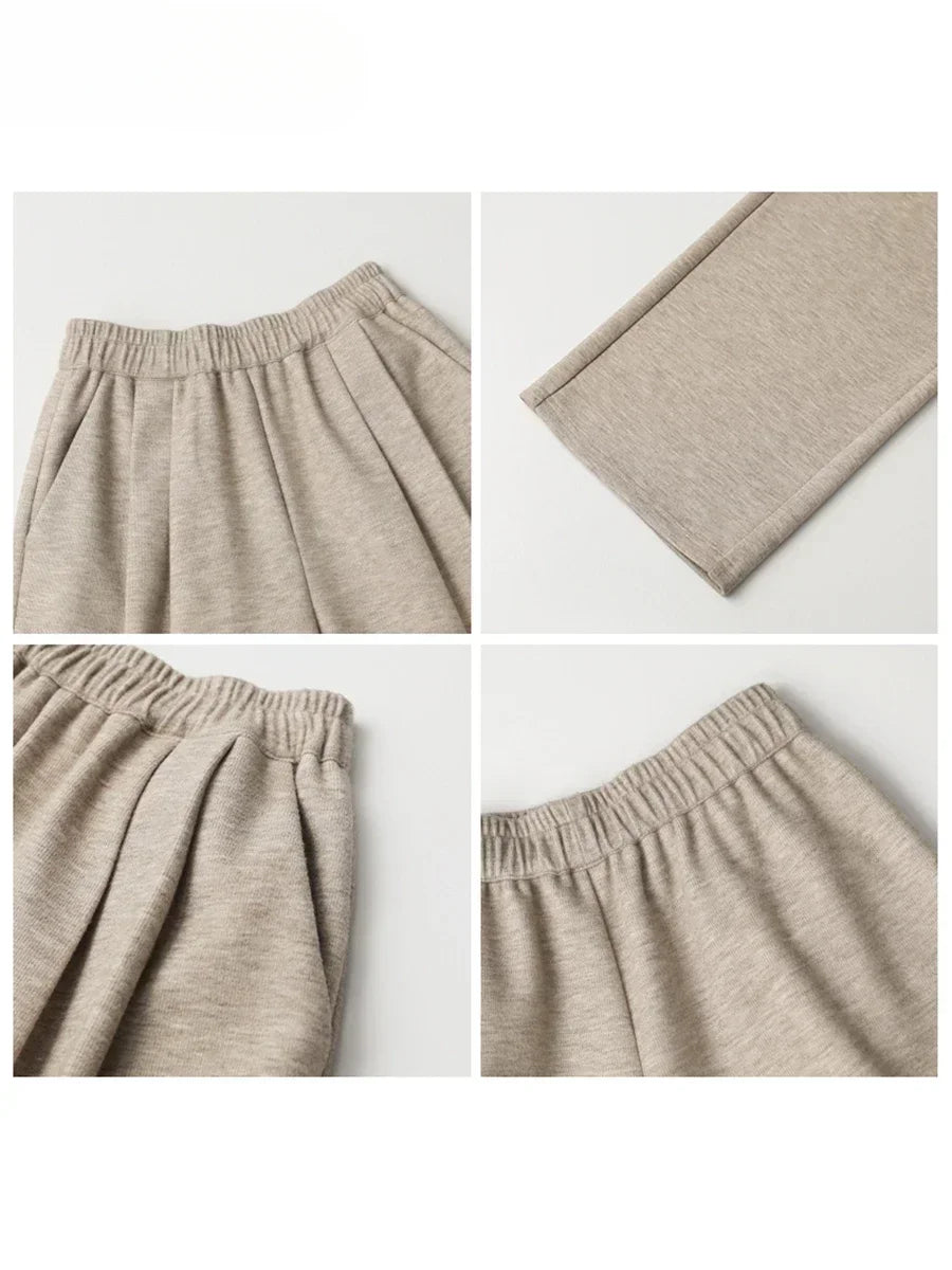 Women’s High Waisted Wide Leg Winter Pants Plush & Thick Loran