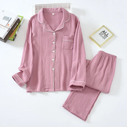 Couple's Pure Cotton Crepe Pajama Set Loran