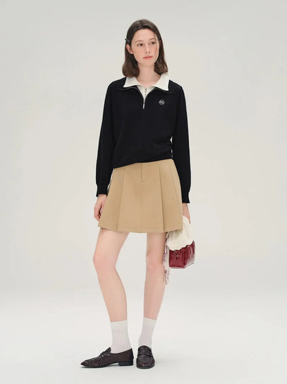 Plus Size Color-Block Faux-Layer Knit Top - Loran