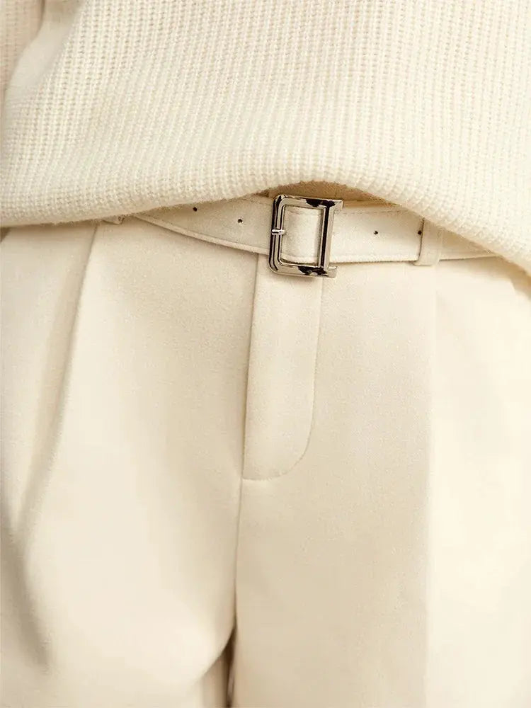 Office Vintage High-Waist Belted Shorts - Loran