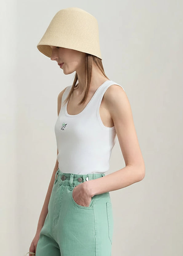 AMII Minimalist Autumn Casual Sweaters for Women 2025 Print U Neck Sleeveless Vest Female New Fashion Knit Slim Tops 12542009 Loran