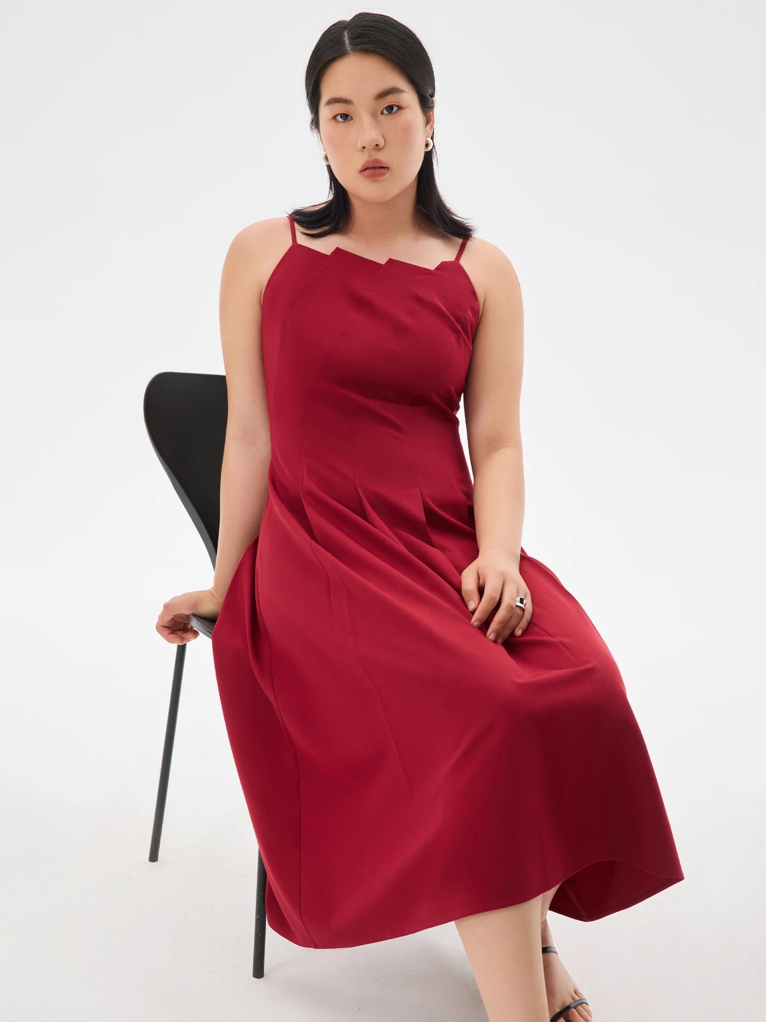 Origami Collar Maxi Dress Convertible 2-in-1 Silhouette Loran