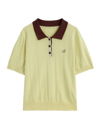Plus Size Summer Lyocell Knit Polo Neck LORAN STORE
