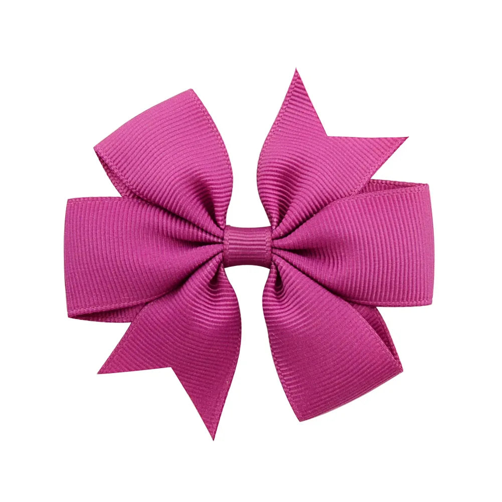 Solid Color Grosgrain Ribbon Hair Bow Clips for Girls