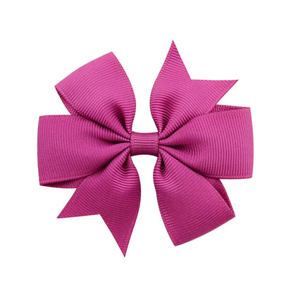 Solid Color Grosgrain Ribbon Hair Bow Clips for Girls