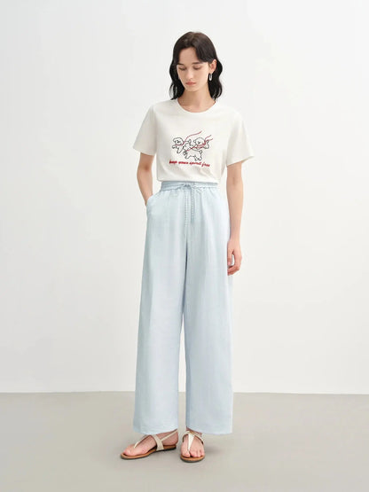 Comfy Wide-Leg Drawstring Pants - Loran