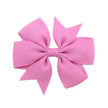 Solid Color Grosgrain Ribbon Hair Bow Clips for Girls