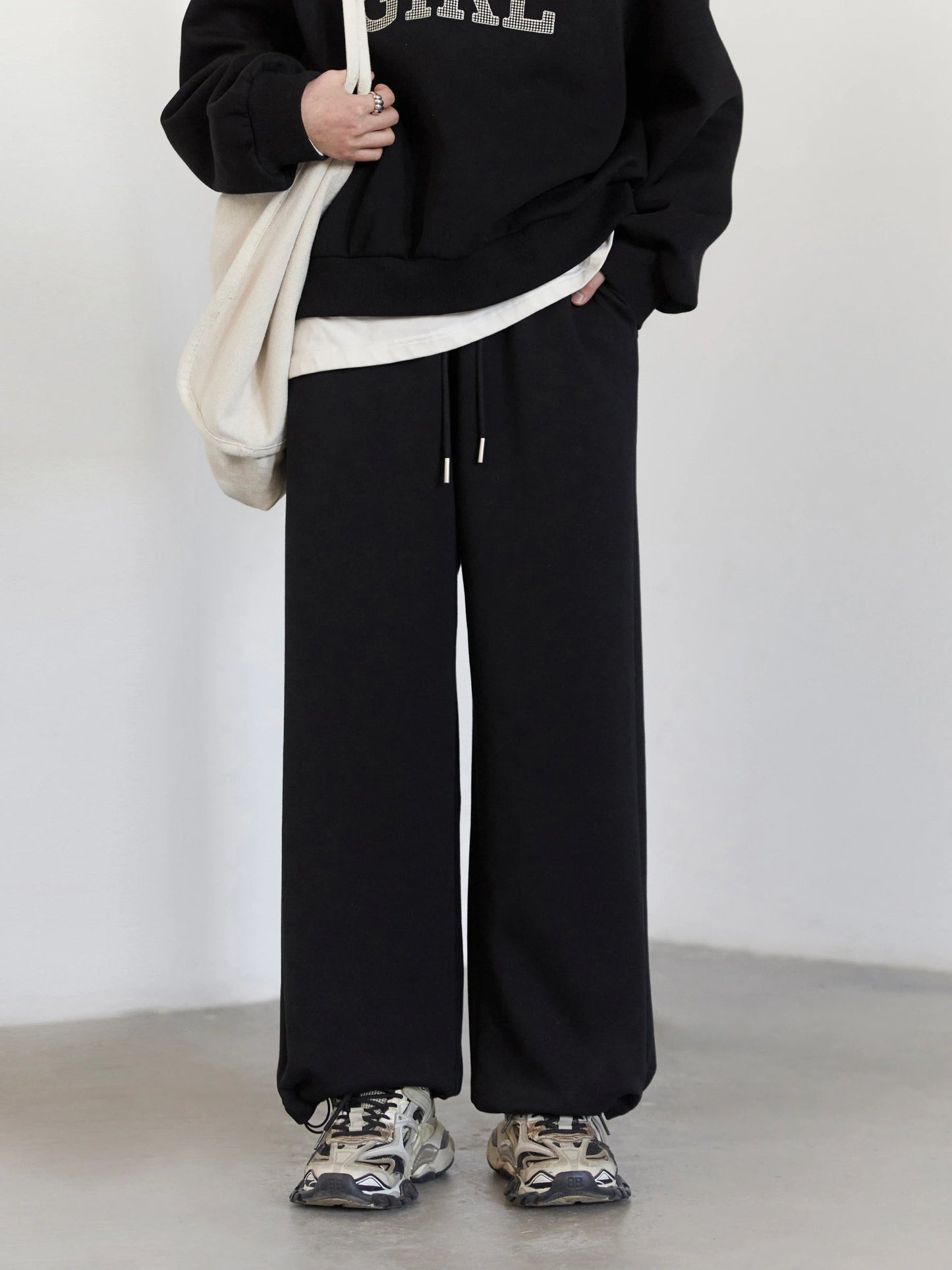 High-Waisted Wide Leg Pants Casual Loose Trousers Loran