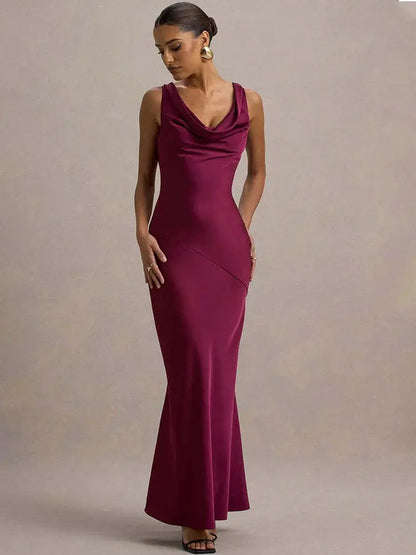 Sleeveless Lace-Up Backless Party Gown - Loran