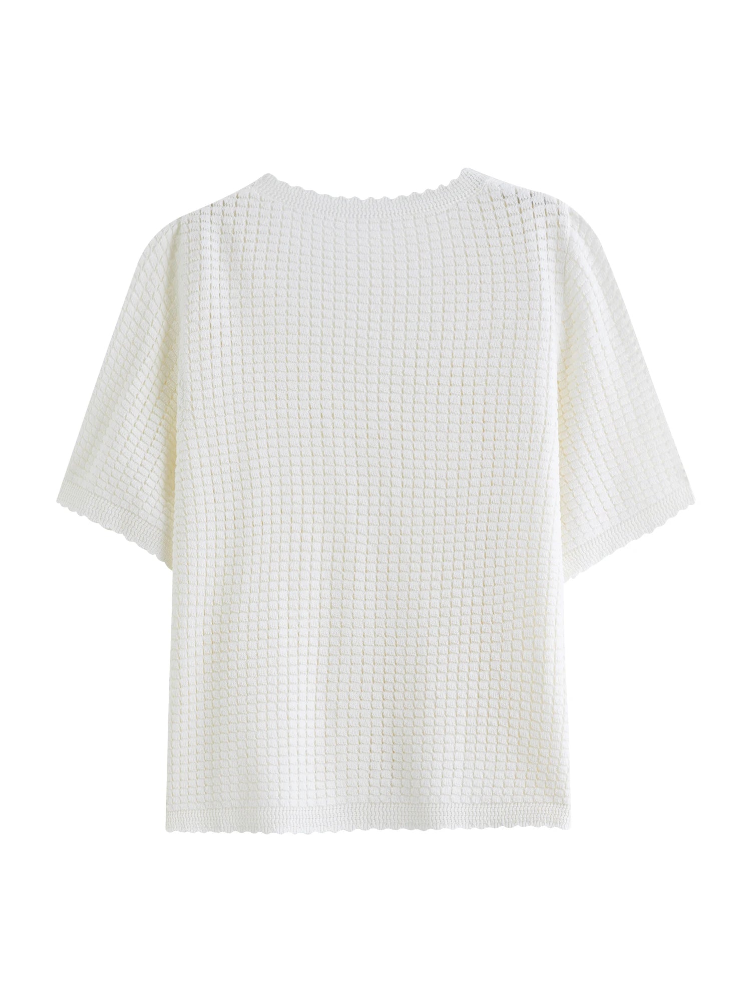 Textured Mesh Cardigan Relaxed Resort to Office Fit Loran
