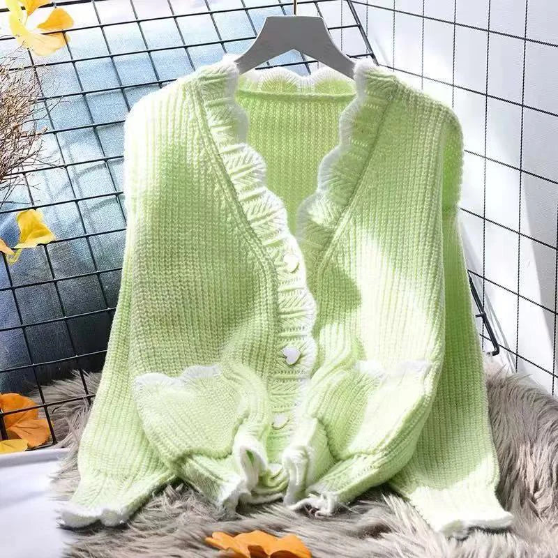 Autumn V-Neck Knitted Jumper