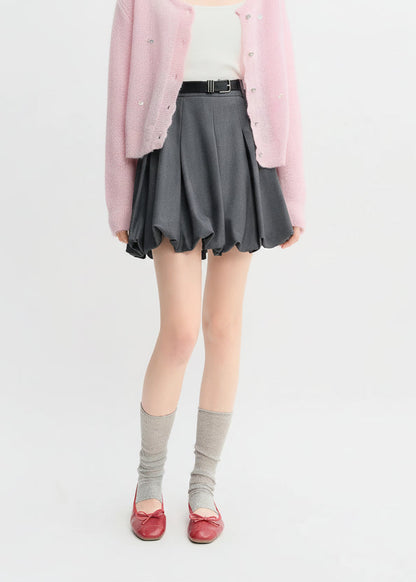 Plus Size Ballet Bud Skirt Chic Gray Autumn Style Loran