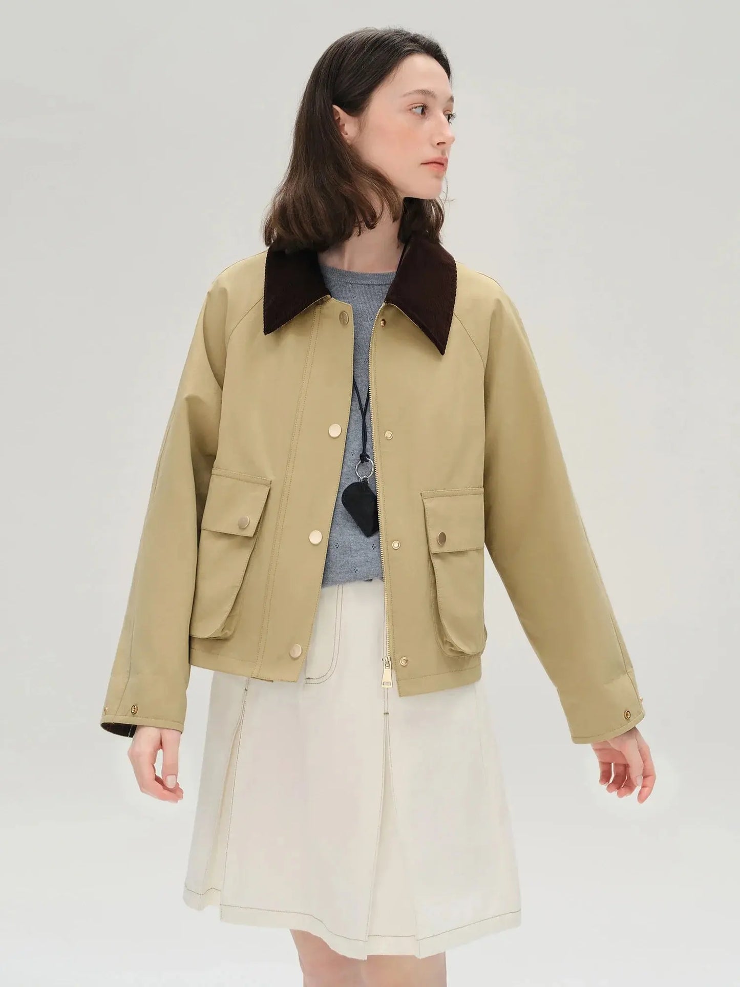 Vintage-Inspired Khaki Trench Coat for Autumn - Loran