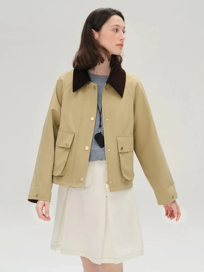 Vintage-Inspired Khaki Trench Coat for Autumn - Loran