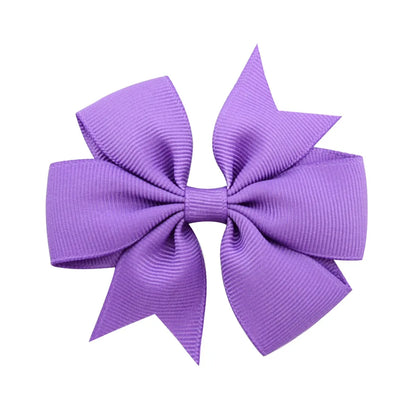 Solid Color Grosgrain Ribbon Hair Bow Clips for Girls