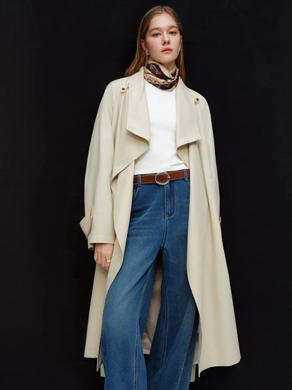 Women’s British Style Slim Fit Trench Coat Spring Outerwear Loran
