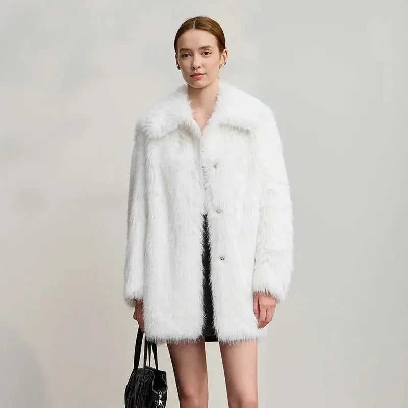 Women's Loose-Fit Turn-Down Collar Coat - Loran