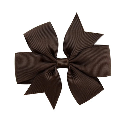 Solid Color Grosgrain Ribbon Hair Bow Clips for Girls