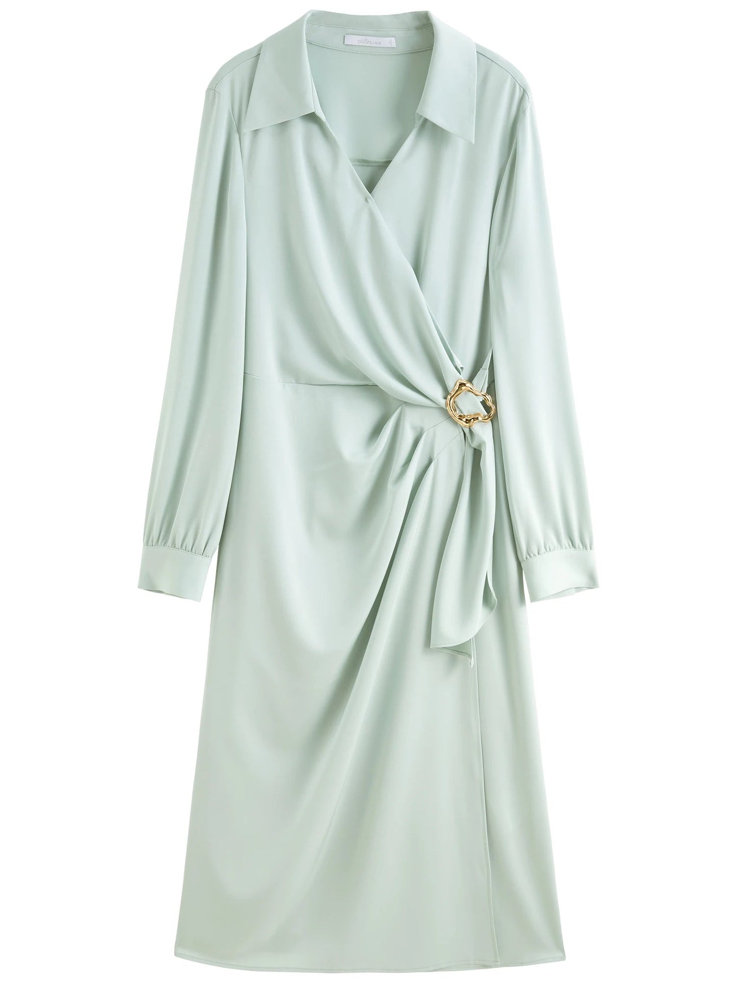 Plus Size Metal Detail Long Dress Spring Fashion Loran