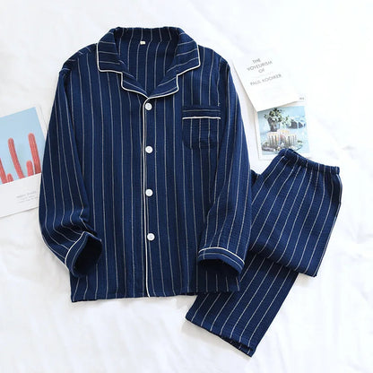 Couple's Pure Cotton Crepe Pajama Set Loran