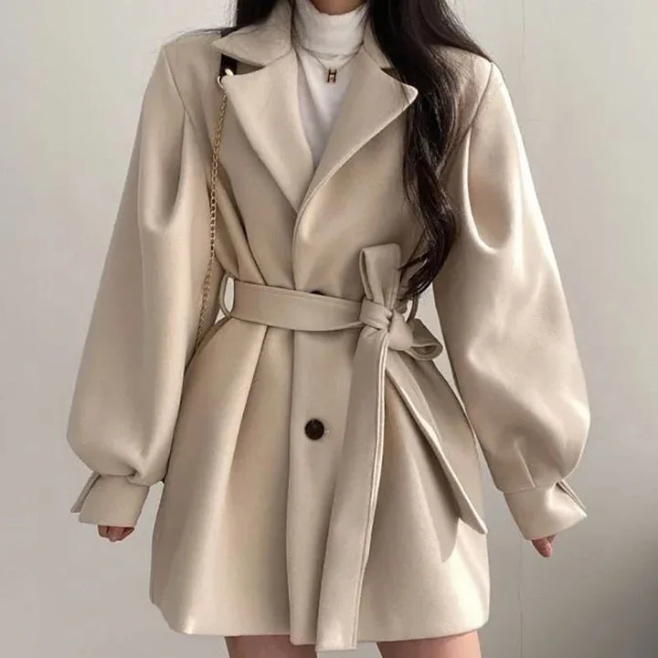 Long Sleeve Coat Overcoat Lace-up Trench With Pockets - 3IN SMART Shop  #
