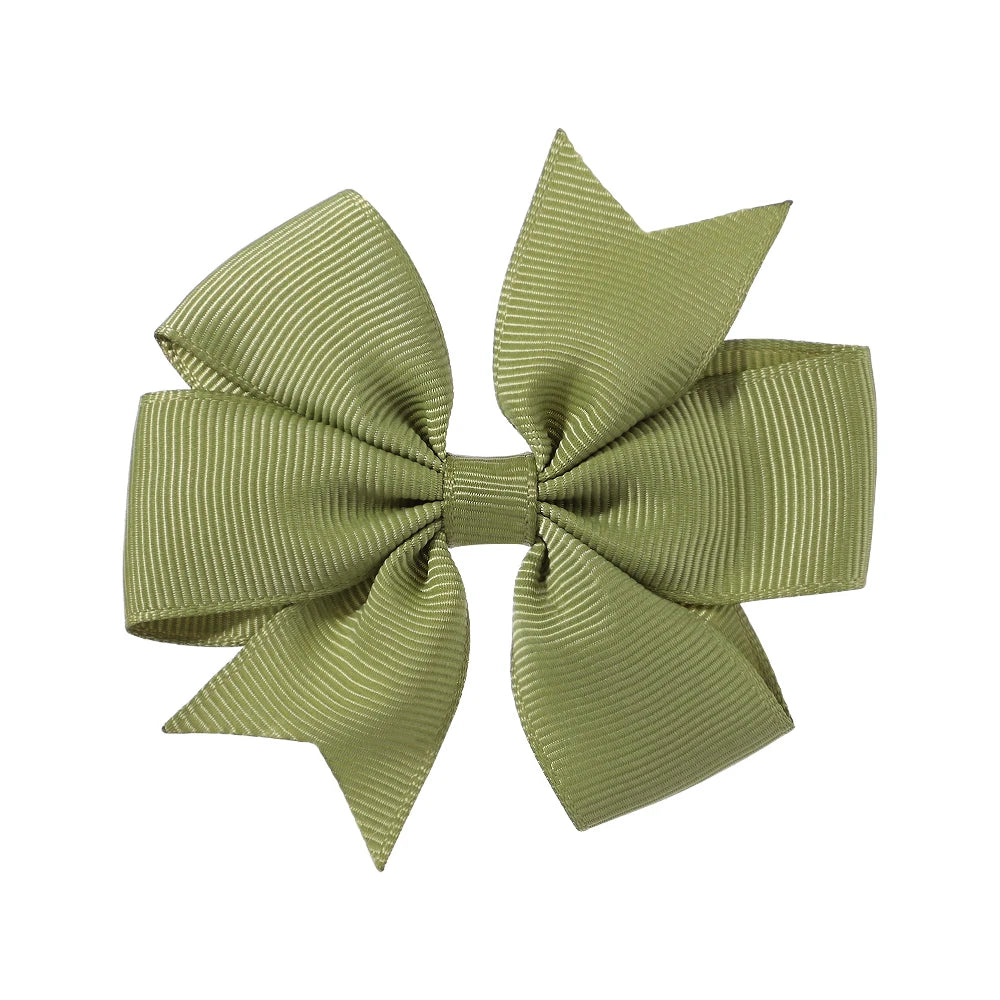 Solid Color Grosgrain Ribbon Hair Bow Clips for Girls