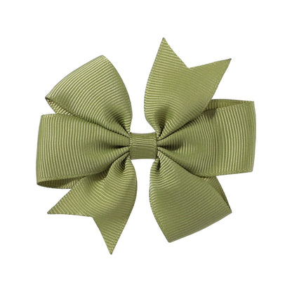 Solid Color Grosgrain Ribbon Hair Bow Clips for Girls