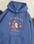 Cute Rabbit Strawberry Print Women's Hoodie