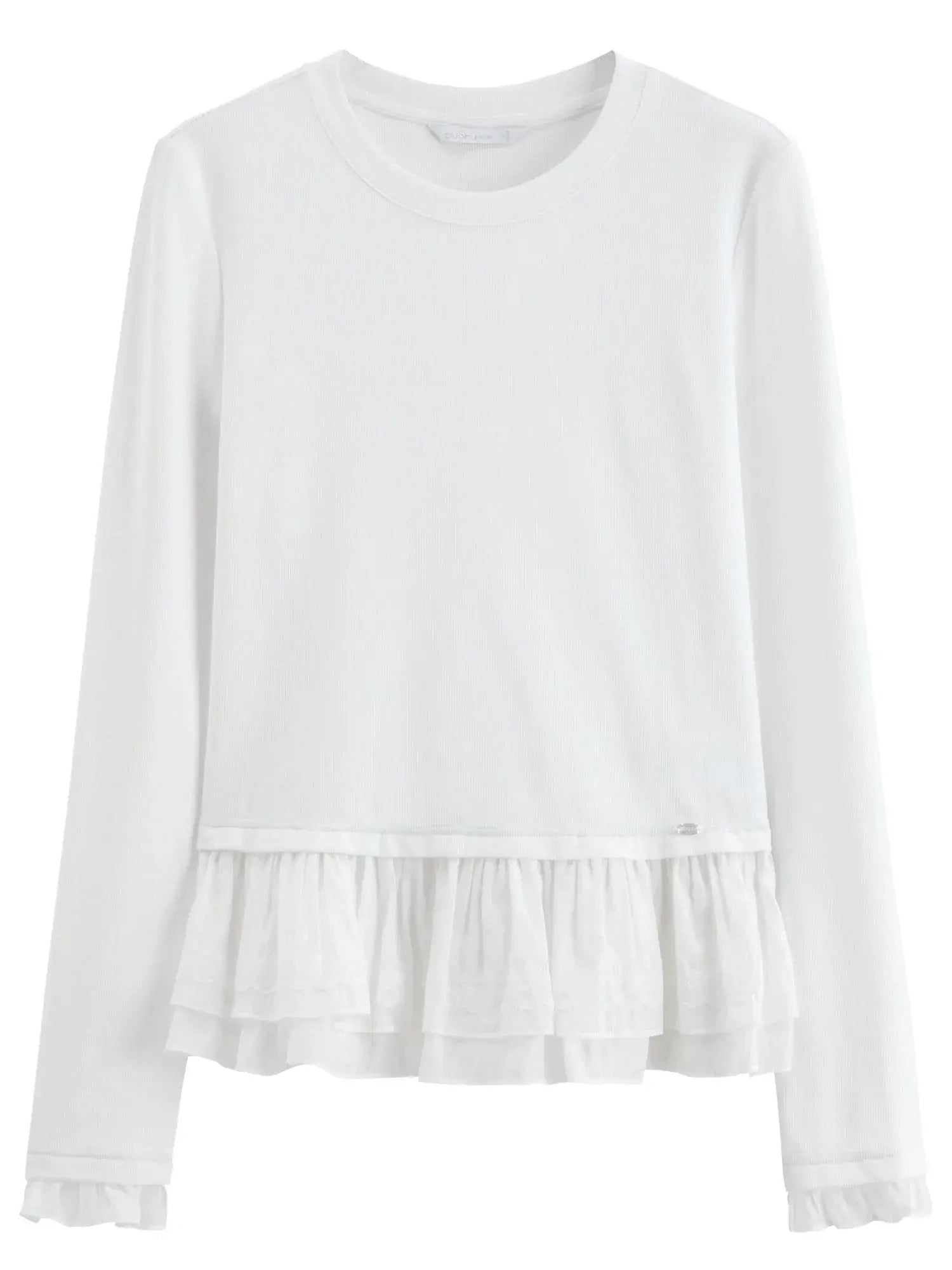 Women’s Ruffle Trim Knitted T-Shirt LORAN STORE