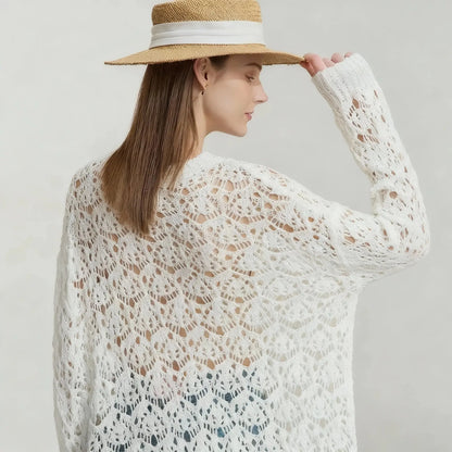 Crochet Hollow-Knit Women's Pullover - Loran