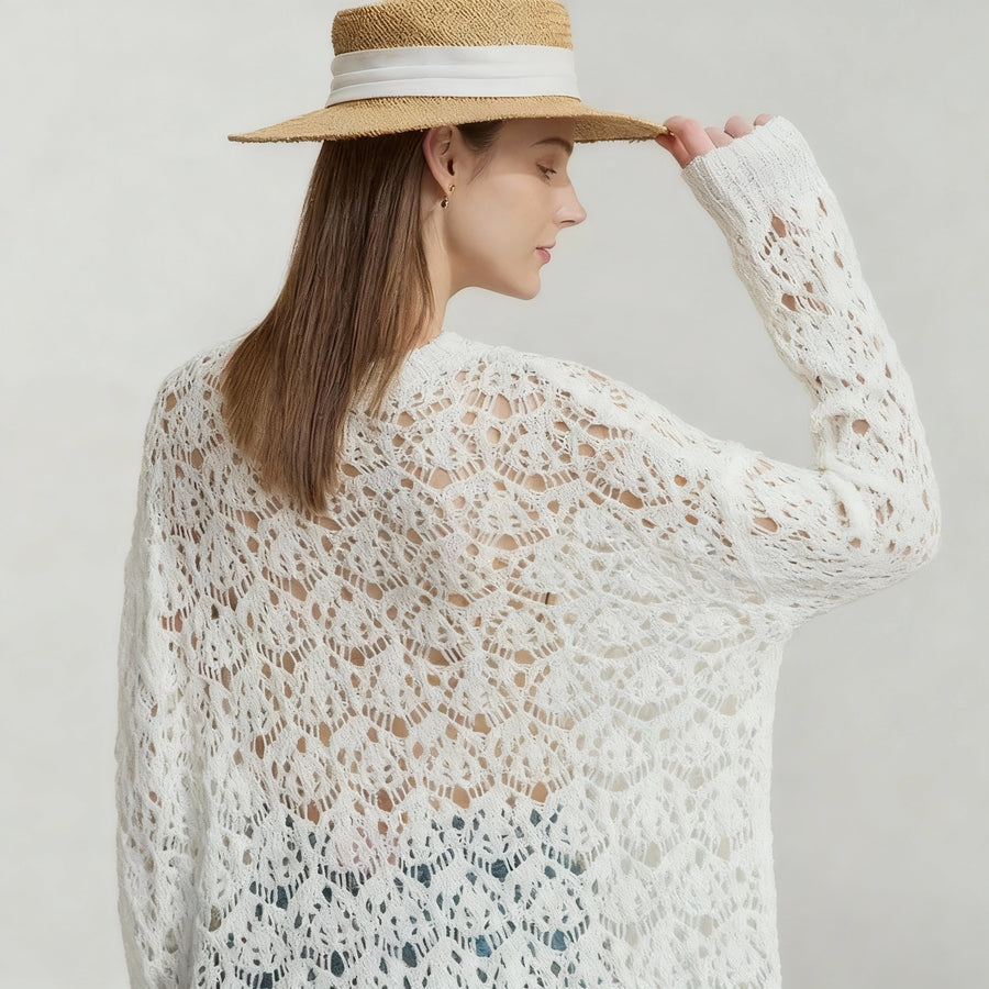 Crochet Hollow-Knit Women's Pullover