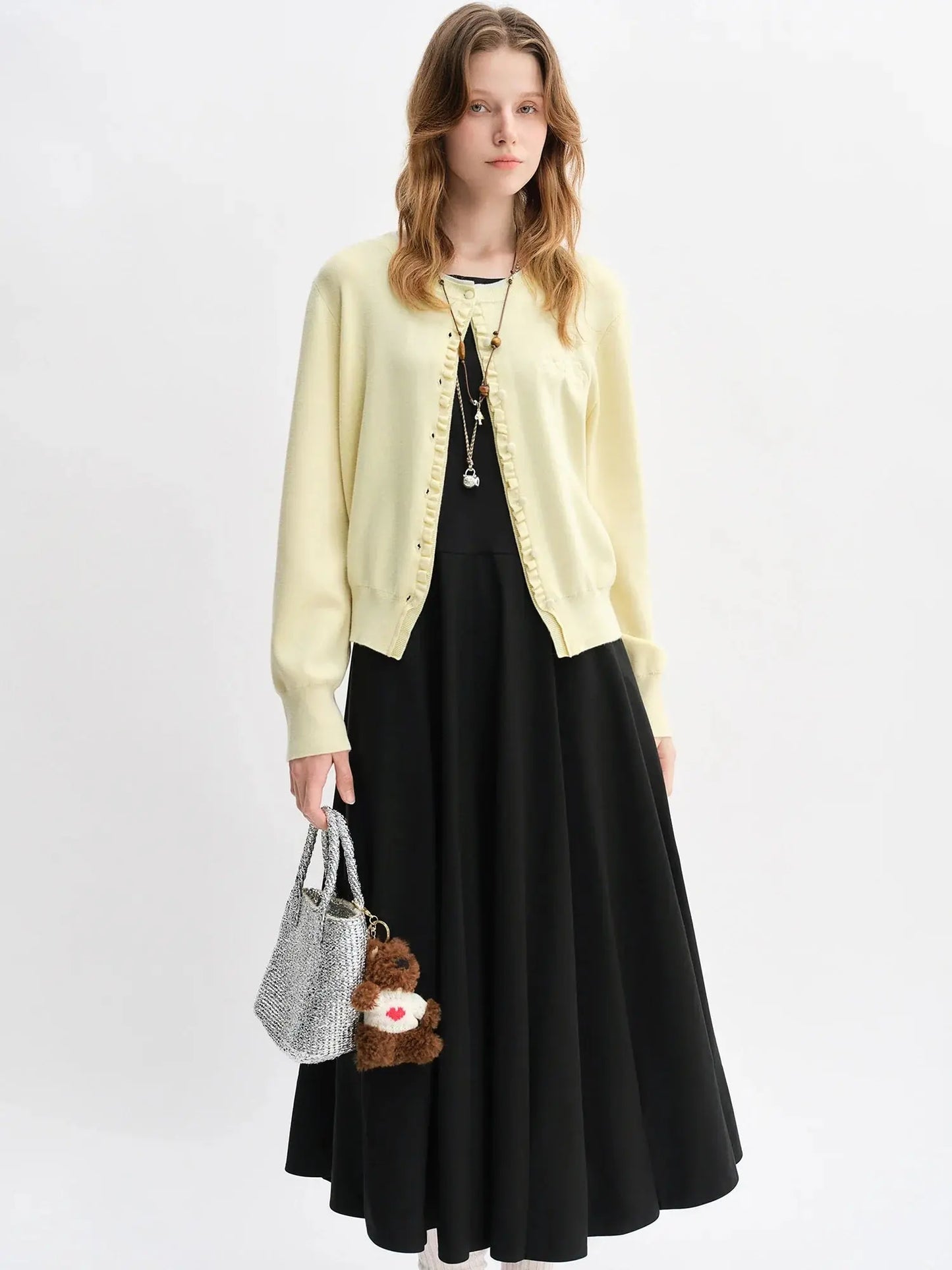 Vintage-Inspired Floral Ruffle Knit Top LORAN STORE