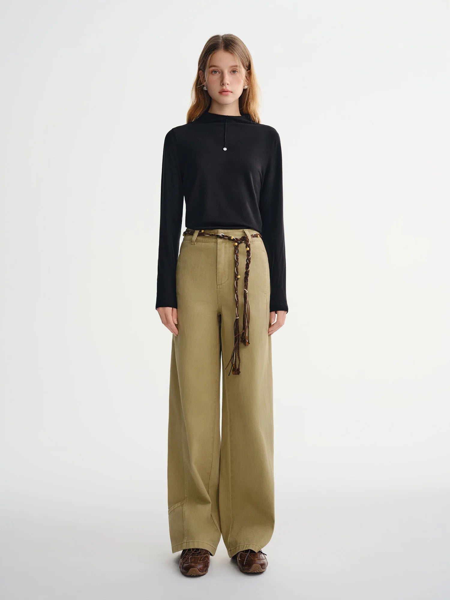 Plus-Size Deconstructivist Workwear Jeans Winter Wide-Leg