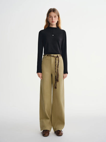 Plus-Size Deconstructivist Workwear Jeans Winter Wide-Leg Loran