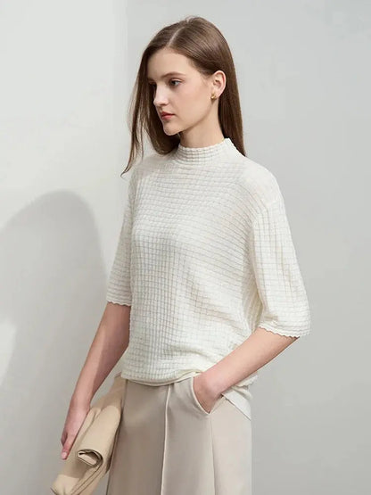 Elegant Mock Neck Slim Knit Sweater - Loran