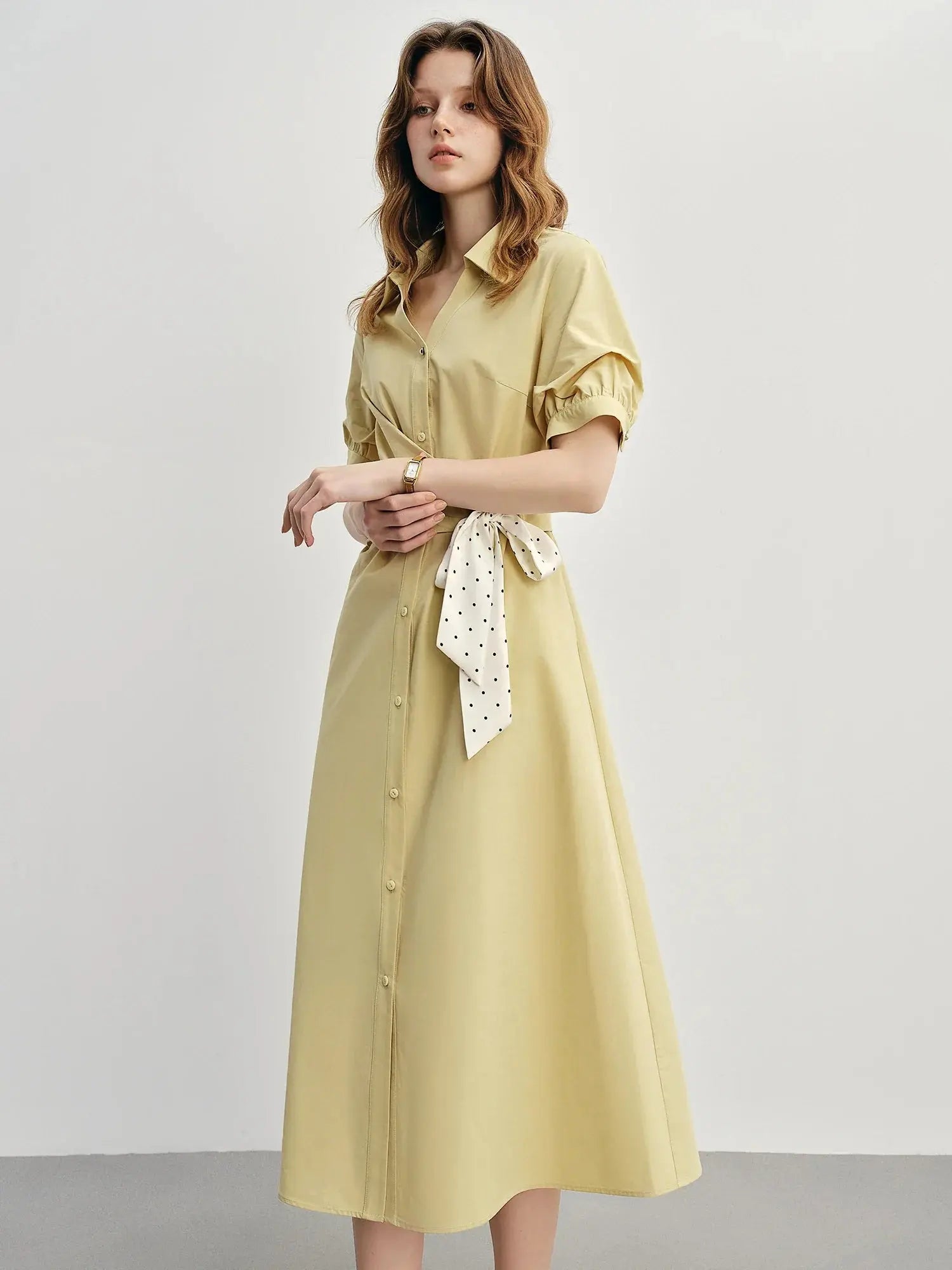 Tailored Tie-Front Shirt Dress in Slim Fit LORAN STORE