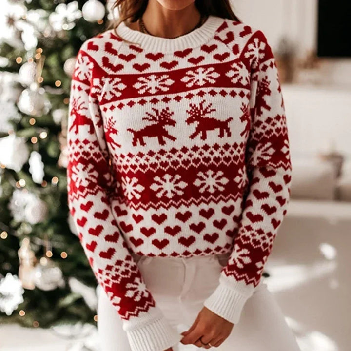 Women's Christmas Sweater Warm Soft Knitwear Long Sleeve - 3IN SMART Shop  #