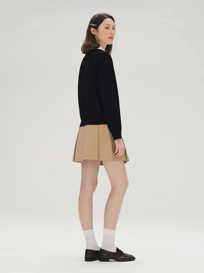 Plus Size Color-Block Faux-Layer Knit Top - Loran
